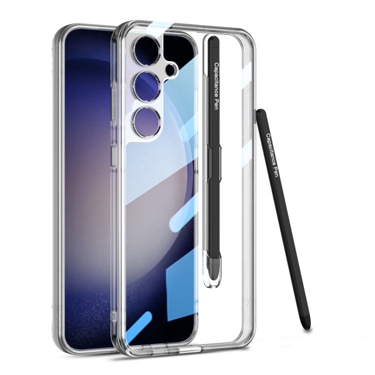 For Samsung Galaxy S24+ 5G GKK Space Frame Transparent PC + TPU Phone Case with Pen(Transparent) - Galaxy S24+ 5G Cases by GKK | Online Shopping South Africa | PMC Jewellery | Buy Now Pay Later Mobicred