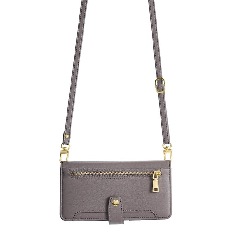 For Itel A50 4G Sheep Texture Cross-body Zipper Wallet Leather Phone Case(Grey) - More Brand by PMC TechLife | Online Shopping South Africa | PMC TechLife | Buy Now Pay Later Mobicred