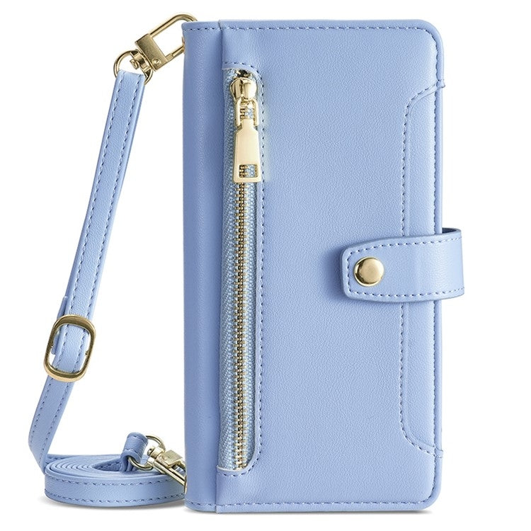 For Itel P65 Sheep Texture Cross-body Zipper Wallet Leather Phone Case(Blue) - free shipping - PMC TechLife - Order now!