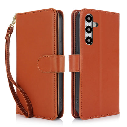 For Samsung Galaxy S24+ / S25+ 5G Multi-Card Wallet RFID Leather Phone Case(Brown) - Galaxy S24+ 5G Cases by PMC Jewellery | Online Shopping South Africa | PMC Jewellery | Buy Now Pay Later Mobicred