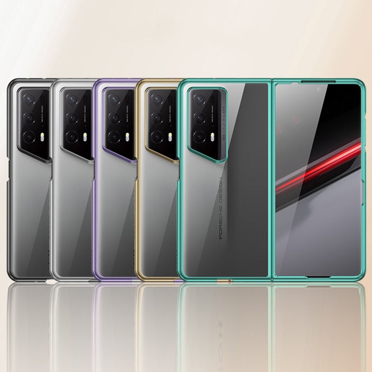 For Honor Magic V2 RSR Porsche Design Transparent Electroplating All-inclusive Folding Phone Case(Green) - Honor Cases by PMC TechLife | Online Shopping South Africa | PMC TechLife | Buy Now Pay Later Mobicred