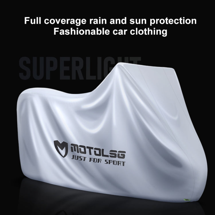 MOTOLSG Motorcycle Waterproof Sunproof Dustproof Thickening Cover, Size:XL(Silver Black) - Raincoat by MOTOLSG | Online Shopping South Africa | PMC Jewellery | Buy Now Pay Later Mobicred