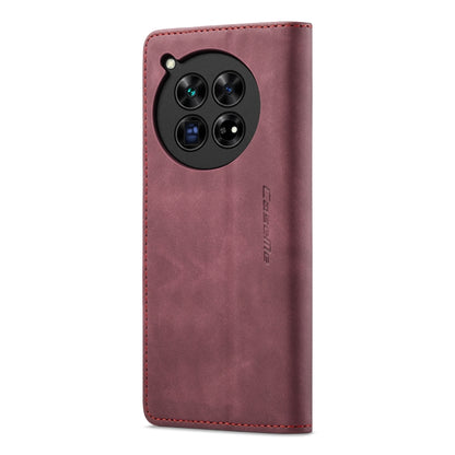 For OnePlus 12 CaseMe 013 Retro Frosted Flip Leather Phone Case(Wine Red) - OnePlus Cases by CaseMe | Online Shopping South Africa | PMC Jewellery | Buy Now Pay Later Mobicred