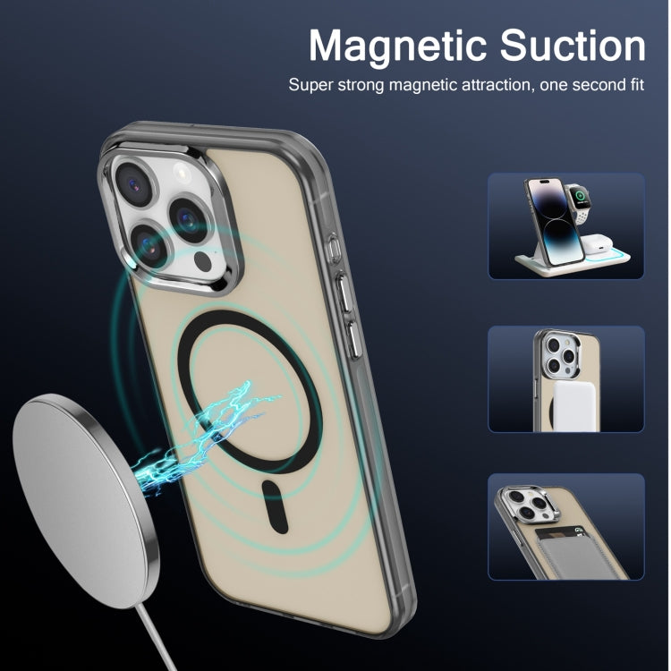 For iPhone 15 Electroplated IMD Magsafe PC Hybrid TPU Phone Case(Black) - iPhone 15 Cases by PMC Jewellery | Online Shopping South Africa | PMC Jewellery