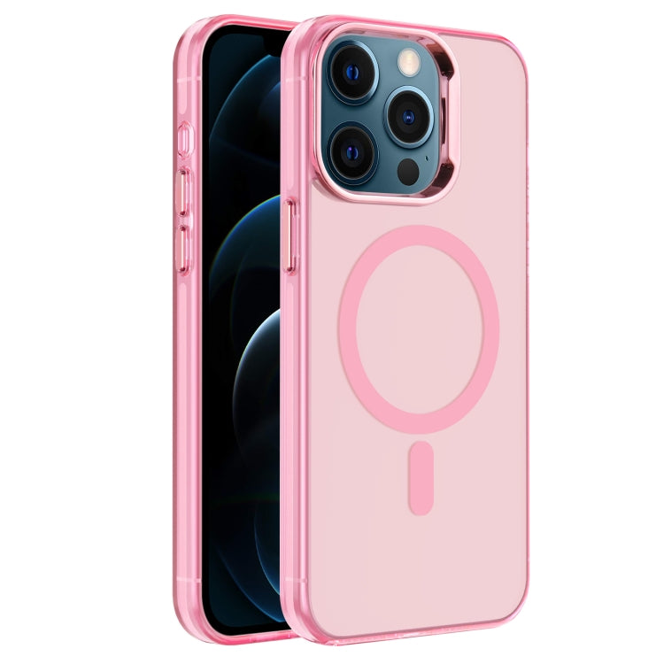 For iPhone 12 Pro Electroplated IMD Magsafe PC Hybrid TPU Phone Case(Pink) - iPhone 12 / 12 Pro Cases by PMC Jewellery | Online Shopping South Africa | PMC Jewellery