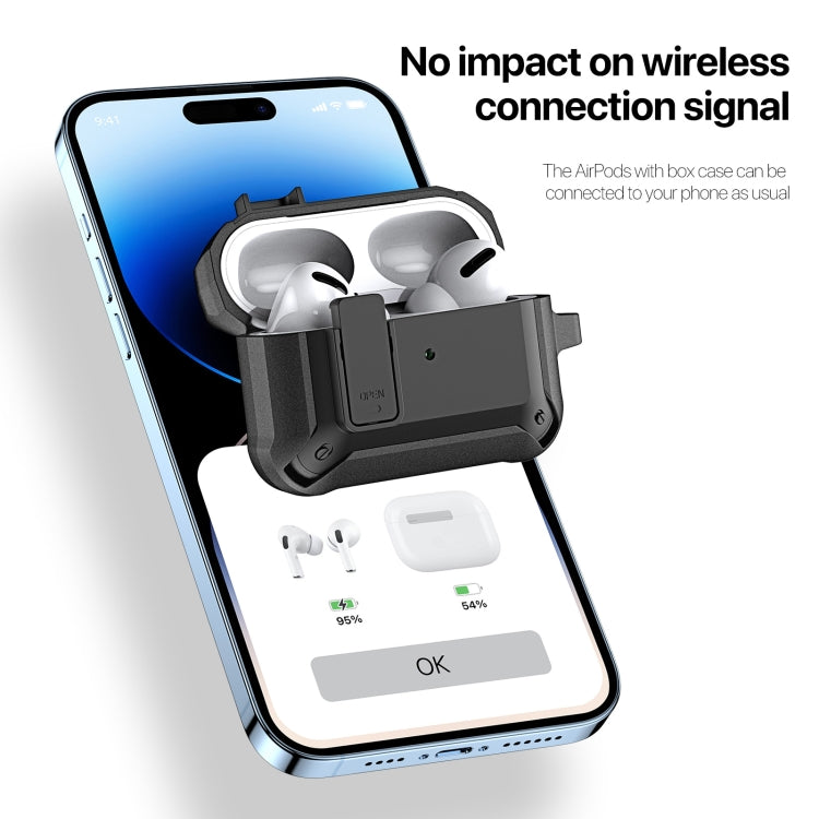 For AirPods 1/2 DUX DUCIS PECO Series Split Two-color Earphone Case with Hook(Black) - For AirPods 1/2 by DUX DUCIS | Online Shopping South Africa | PMC Jewellery | Buy Now Pay Later Mobicred