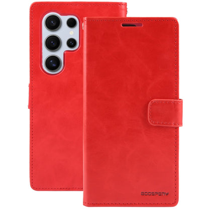 For Samsung Galaxy S24 Ultra 5G GOOSPERY BLUE MOON Crazy Horse Texture Leather Phone Case(Red) - Galaxy S24 Ultra 5G Cases by GOOSPERY | Online Shopping South Africa | PMC Jewellery | Buy Now Pay Later Mobicred