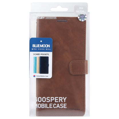 For Samsung Galaxy S24+ 5G GOOSPERY BLUE MOON Crazy Horse Texture Leather Phone Case(Brown) - Galaxy S24+ 5G Cases by GOOSPERY | Online Shopping South Africa | PMC Jewellery | Buy Now Pay Later Mobicred