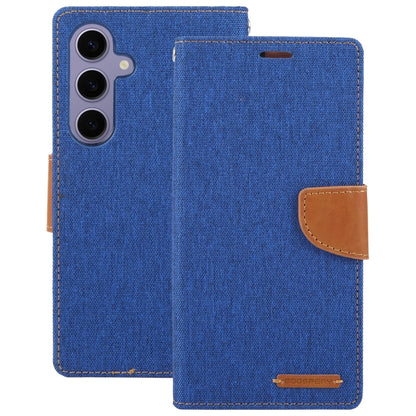 For Samsung Galaxy S24+ 5G GOOSPERY CANVAS DIARY Fabric Texture Flip Leather Phone Case(Blue) - Galaxy S24+ 5G Cases by GOOSPERY | Online Shopping South Africa | PMC Jewellery | Buy Now Pay Later Mobicred