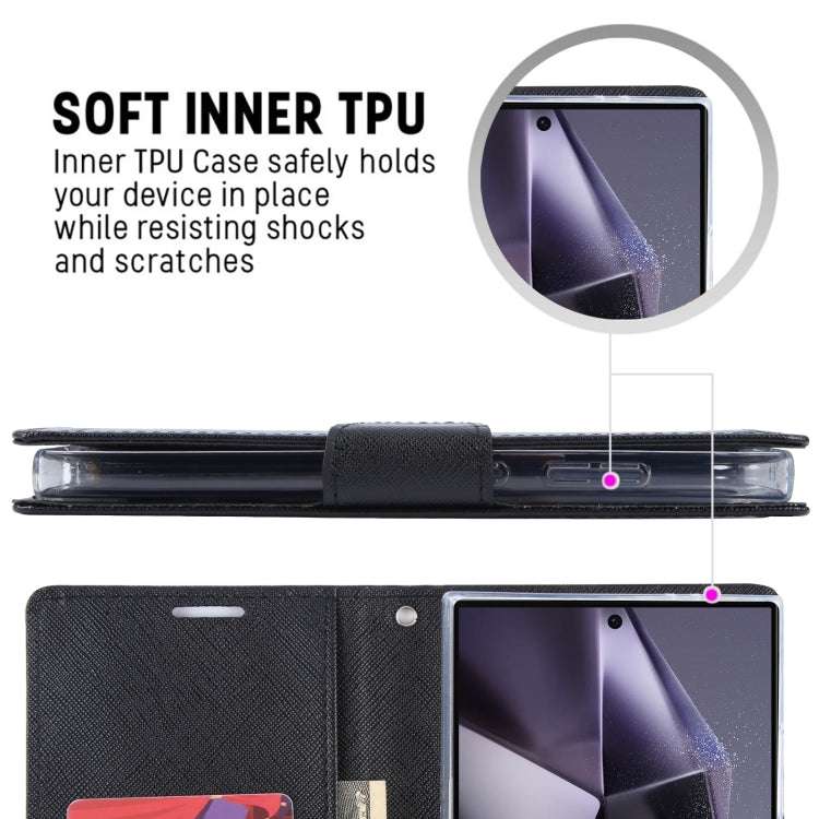 For Samsung Galaxy S24 Ultra 5G GOOSPERY FANCY DIARY Cross Texture Leather Phone Case(Rose Red) - Galaxy S24 Ultra 5G Cases by GOOSPERY | Online Shopping South Africa | PMC Jewellery | Buy Now Pay Later Mobicred