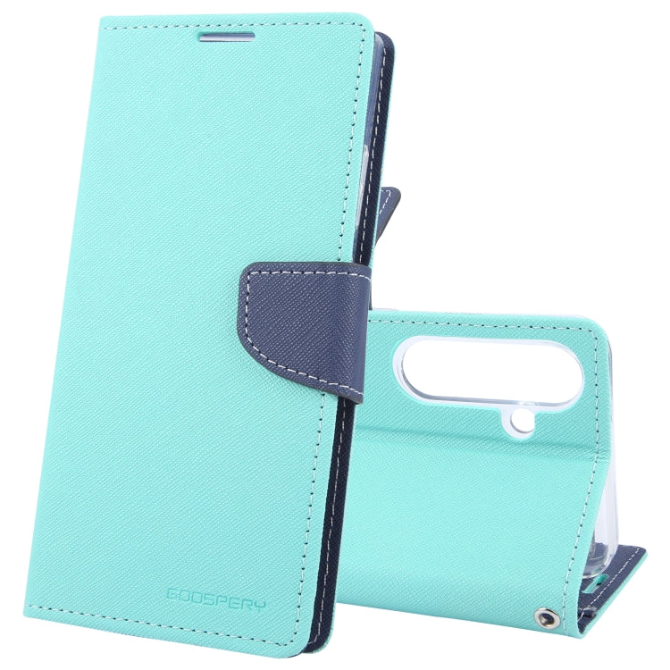 For Samsung Galaxy S24+ 5G GOOSPERY FANCY DIARY Cross Texture Leather Phone Case(Mint Green) - Galaxy S24+ 5G Cases by GOOSPERY | Online Shopping South Africa | PMC Jewellery | Buy Now Pay Later Mobicred