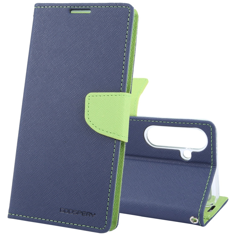 For Samsung Galaxy S24 5G GOOSPERY FANCY DIARY Cross Texture Leather Phone Case(Navy Blue) - Galaxy S24 5G Cases by GOOSPERY | Online Shopping South Africa | PMC Jewellery | Buy Now Pay Later Mobicred