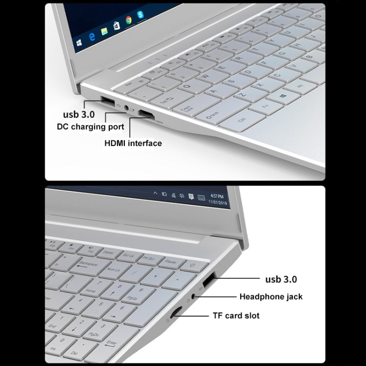 V8 15.6 inch Ultrathin Laptop, 16GB+512GB, Windows 10 Intel Processor N95 Quad Core(Silver) - Others by PMC Jewellery | Online Shopping South Africa | PMC Jewellery