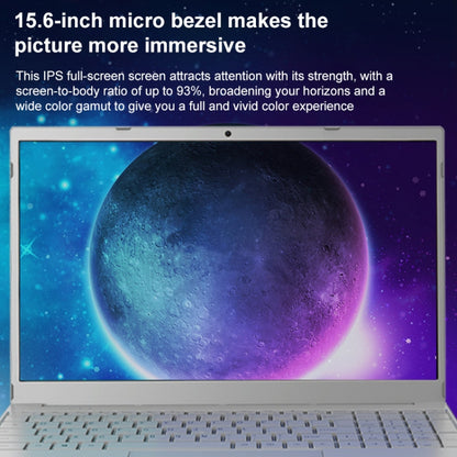 V8 15.6 inch Ultrathin Laptop, 32GB+2TB, Windows 10 Intel Processor N95 Quad Core(Silver) - Others by PMC Jewellery | Online Shopping South Africa | PMC Jewellery