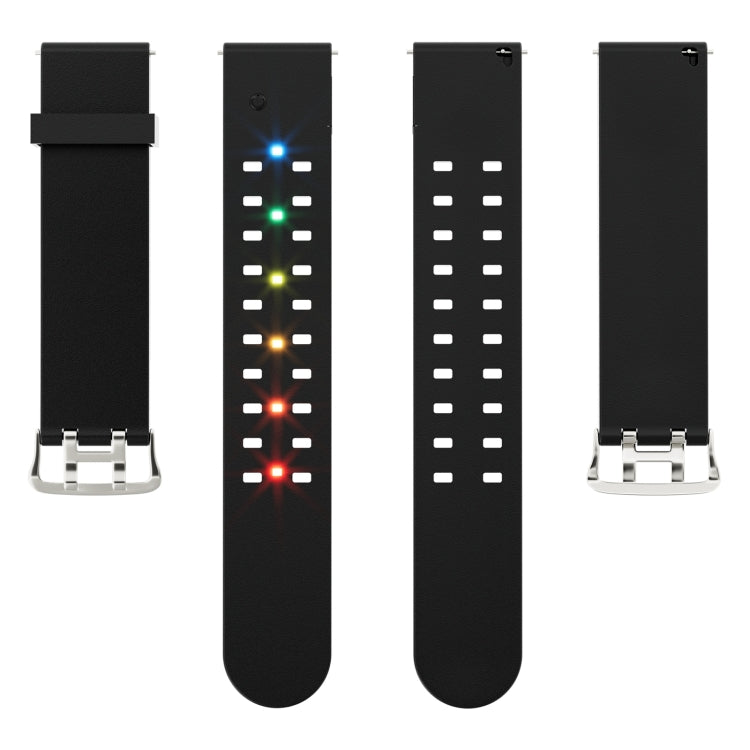 For Apple Watch SE 2022 44mm Luminous Colorful Light Silicone Watch Band(Black) - Watch Bands by PMC Jewellery | Online Shopping South Africa | PMC Jewellery