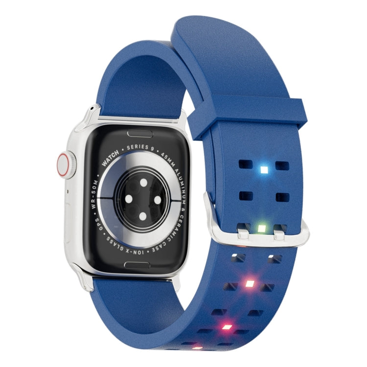 For Apple Watch Series 6 44mm Luminous Colorful Light Silicone Watch Band(Blue) - Watch Bands by PMC Jewellery | Online Shopping South Africa | PMC Jewellery