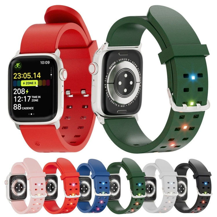 For Apple Watch 38mm Luminous Colorful Light Silicone Watch Band(Light Grey) - Watch Bands by PMC TechLife | Online Shopping South Africa | PMC TechLife | Buy Now Pay Later Mobicred