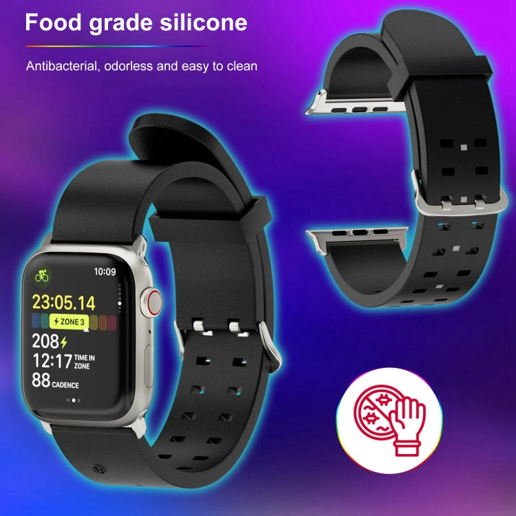 For Apple Watch Series 9 41mm Luminous Colorful Light Silicone Watch Band(Black) - Watch Bands by PMC Jewellery | Online Shopping South Africa | PMC Jewellery