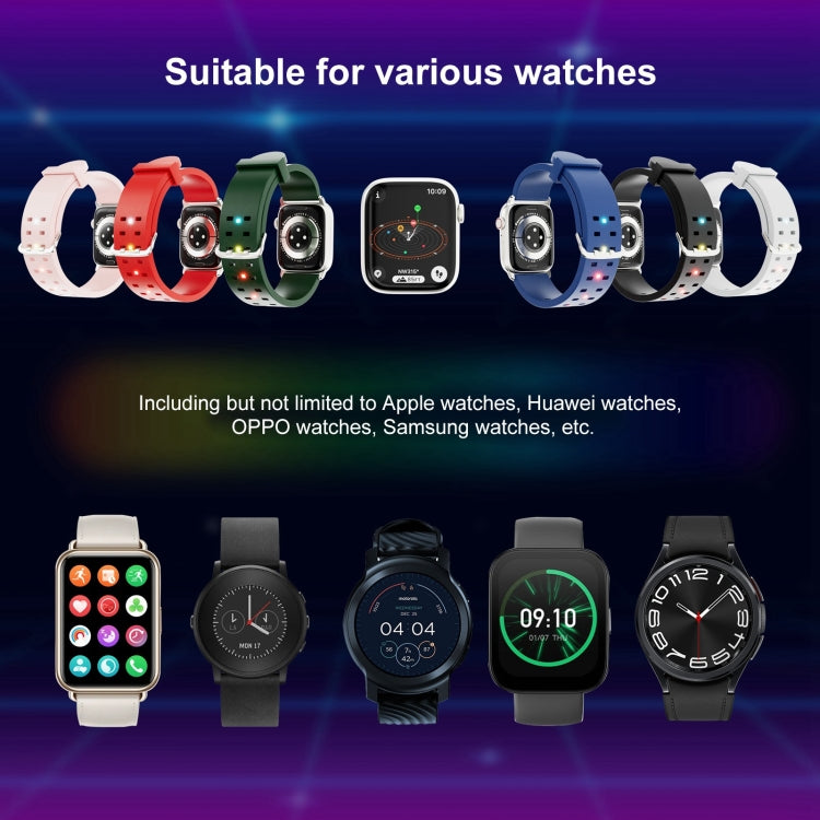 For Apple Watch 38mm Luminous Colorful Light Silicone Watch Band(Blue) - Watch Bands by PMC TechLife | Online Shopping South Africa | PMC TechLife