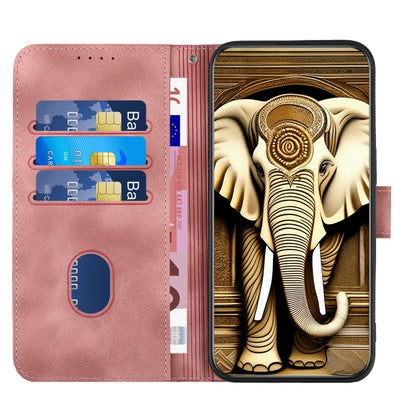 For Tecno Spark Go 2024 YX0060 Elephant Head Embossed Phone Leather Case with Lanyard(Pink) - Tecno Cases by PMC Jewellery | Online Shopping South Africa | PMC Jewellery | Buy Now Pay Later Mobicred