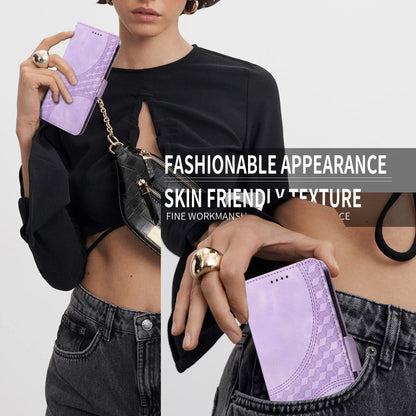 For iPhone 16 Embossed Rhombus Starry Leather Phone Case(Purple) - More iPhone Cases by PMC Jewellery | Online Shopping South Africa | PMC Jewellery | Buy Now Pay Later Mobicred