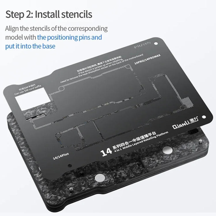 Qianli Magnetic Middle Layer BGA Reballing Platform For iPhone 14 Series - BGA Stencils by QIANLI | Online Shopping South Africa | PMC TechLife | Buy Now Pay Later Mobicred