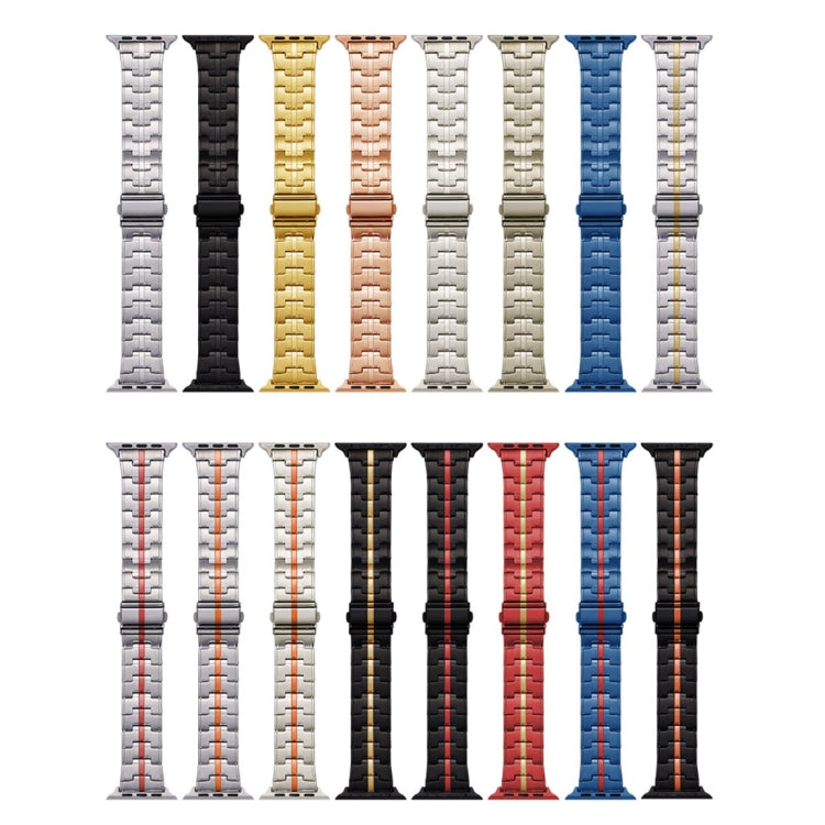 For Apple Watch 42mm Stainless Steel Watch Band(Black Red) - free shipping - PMC TechLife - Order now!
