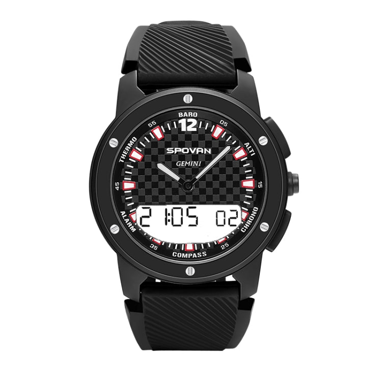 SPOVAN Gemini Outdoor Mountaineering Altitude Barometric Waterproof Sports Watch(Black White) - Smart Watches by SPOVAN | Online Shopping South Africa | PMC Jewellery