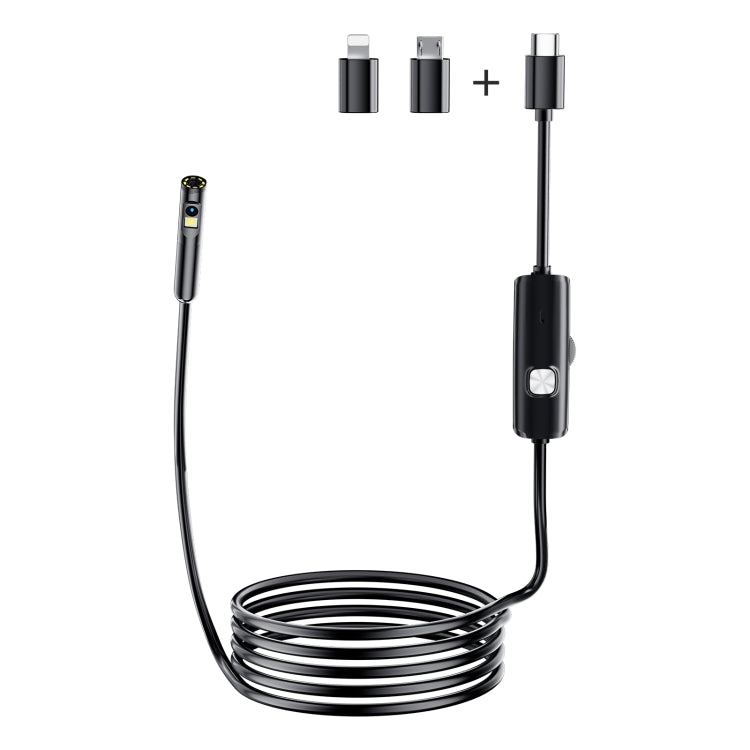 AN112 8mm Double Lenses HD Industry Endoscope Type-C + Micro USB + 8 Pin Connection, Length:10m Soft Tube -  by PMC Jewellery | Online Shopping South Africa | PMC Jewellery | Buy Now Pay Later Mobicred