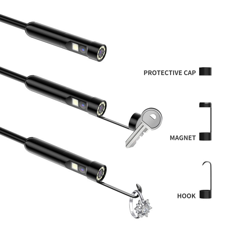 AN112 8mm Double Lenses HD Industry Endoscope Type-C + Micro USB + 8 Pin Connection, Length:1m Hard Tube -  by PMC Jewellery | Online Shopping South Africa | PMC Jewellery | Buy Now Pay Later Mobicred