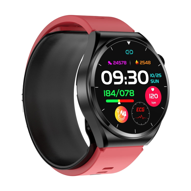 S22 Air Pump Blood Pressure Testing ECG Health Smart Watch, 1.39 inch Round Screen(Red) - Smart Watches by PMC Jewellery | Online Shopping South Africa | PMC Jewellery