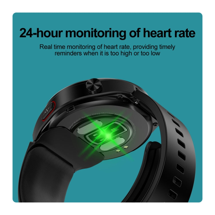 S22 Air Pump Blood Pressure Testing ECG Health Smart Watch, 1.39 inch Round Screen(Black) - Smart Watches by PMC Jewellery | Online Shopping South Africa | PMC Jewellery