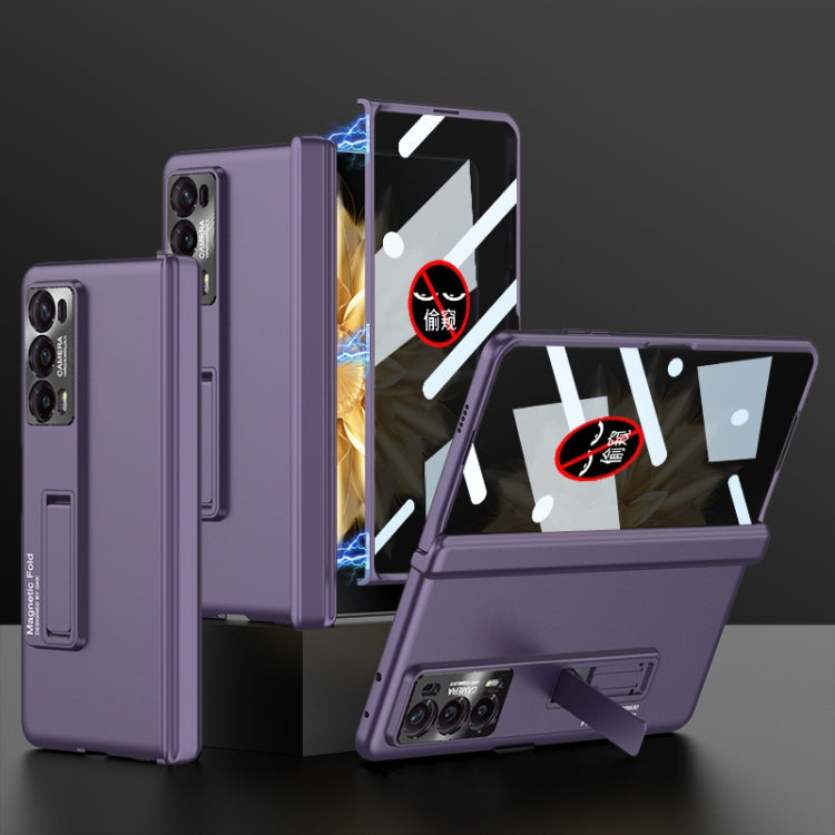 For Honor Magic V2 GKK Integrated Privacy Magnetic Folding Hinge All-inclusive Phone Case(Purple) - Honor Cases by GKK | Online Shopping South Africa | PMC Jewellery | Buy Now Pay Later Mobicred