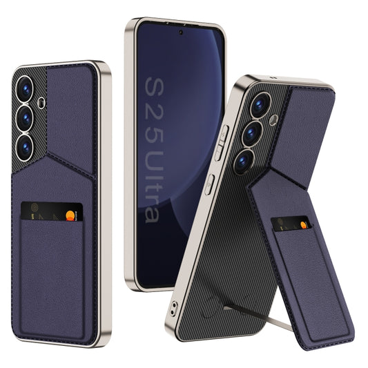 For Samsung Galaxy S25 5G GKK Rotor Bracket Recessed Card Bag Full Coverage Phone Case(Purple) - Galaxy S25 5G Cases by GKK | Online Shopping South Africa | PMC Jewellery | Buy Now Pay Later Mobicred