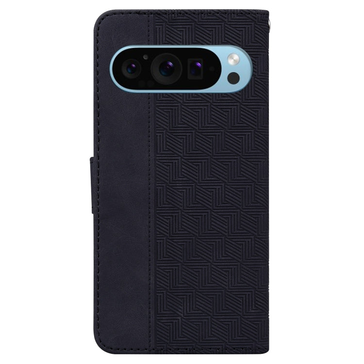 For Google Pixel 9 Geometric Embossed Leather Phone Case(Black) - Google Cases by PMC Jewellery | Online Shopping South Africa | PMC Jewellery | Buy Now Pay Later Mobicred