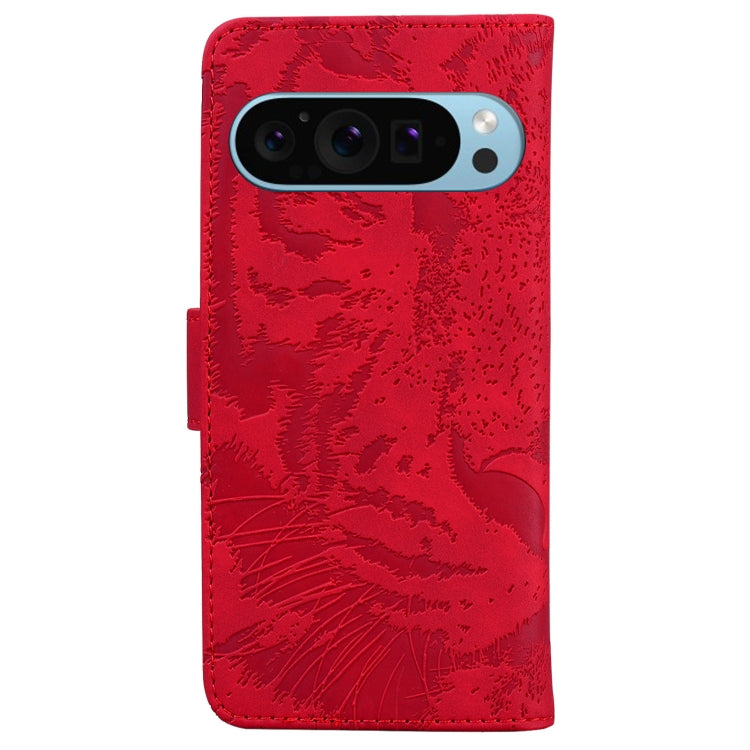 For Google Pixel 9 Pro 5G Tiger Embossing Pattern Flip Leather Phone Case(Red) - Google Cases by PMC Jewellery | Online Shopping South Africa | PMC Jewellery | Buy Now Pay Later Mobicred