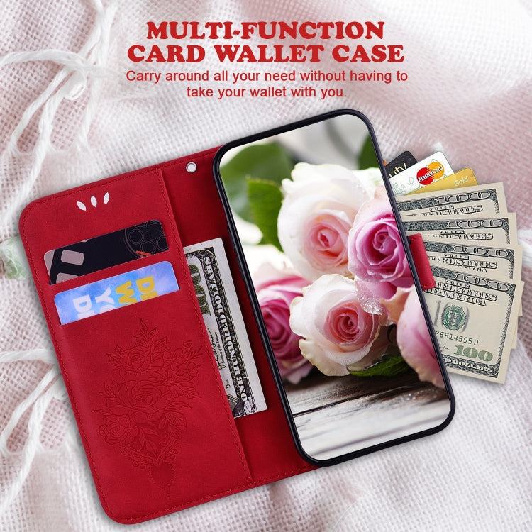 For Google Pixel 9 Pro Butterfly Rose Embossed Leather Phone Case(Red) - free shipping - PMC TechLife - Order now!