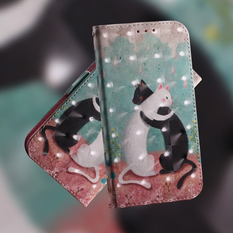 For Google Pixel 9 Pro 3D Colored Horizontal Flip Leather Phone Case(Black White Cat) - Google Cases by PMC TechLife | Online Shopping South Africa | PMC TechLife | Buy Now Pay Later Mobicred