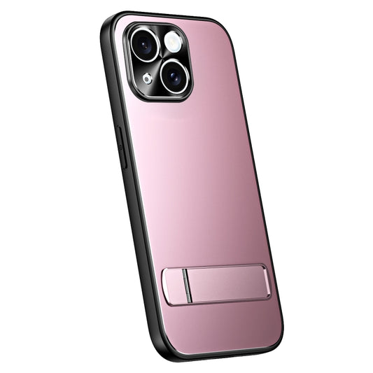 For iPhone 14 R-JUST RJ-61 Electroplating Frosted TPU + PC Phone Case with Holder(Pink) - iPhone 14 Cases by R-JUST | Online Shopping South Africa | PMC Jewellery