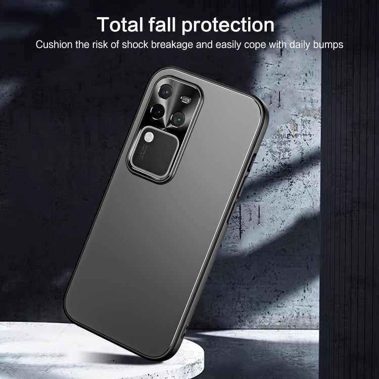 For vivo S18 Pro R-JUST RJ-61 Electroplating Frosted TPU + PC Phone Case with Holder(Grey) - S18 Pro Cases by R-JUST | Online Shopping South Africa | PMC Jewellery