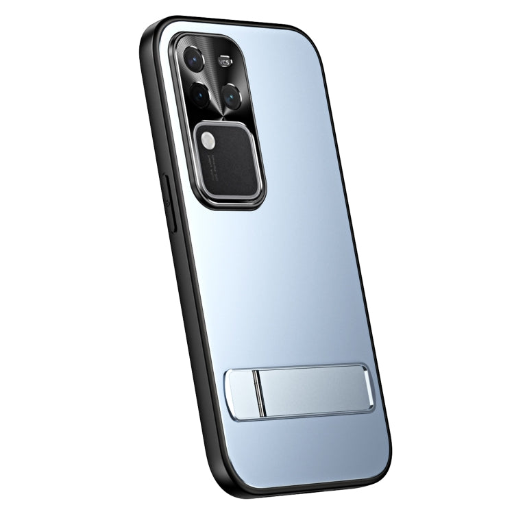 For vivo S18 Pro R-JUST RJ-61 Electroplating Frosted TPU + PC Phone Case with Holder(Blue) - S18 Pro Cases by R-JUST | Online Shopping South Africa | PMC Jewellery