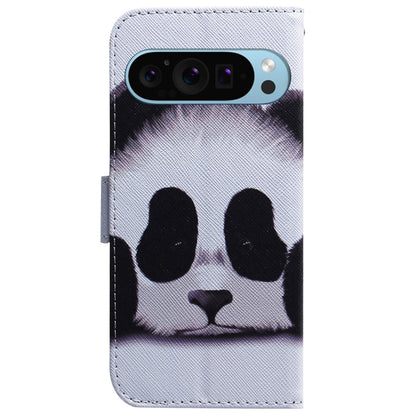 For Google Pixel 9 Pro Coloured Drawing Flip Leather Phone Case(Panda) - Google Cases by PMC Jewellery | Online Shopping South Africa | PMC Jewellery | Buy Now Pay Later Mobicred