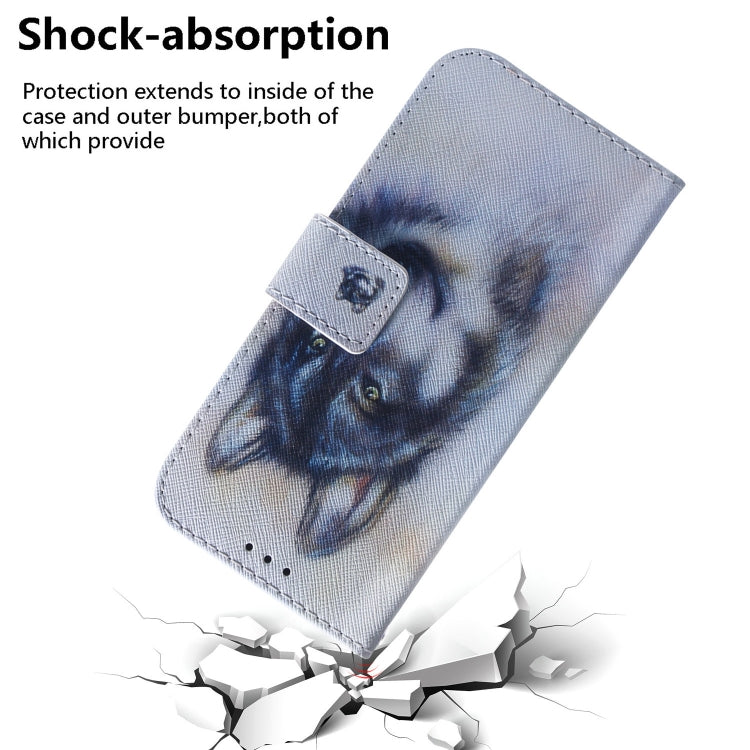 For Google Pixel 9 Coloured Drawing Flip Leather Phone Case(White Wolf) - Google Cases by PMC TechLife | Online Shopping South Africa | PMC TechLife | Buy Now Pay Later Mobicred