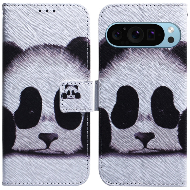 For Google Pixel 9 Coloured Drawing Flip Leather Phone Case(Panda) - Google Cases by PMC Jewellery | Online Shopping South Africa | PMC Jewellery | Buy Now Pay Later Mobicred