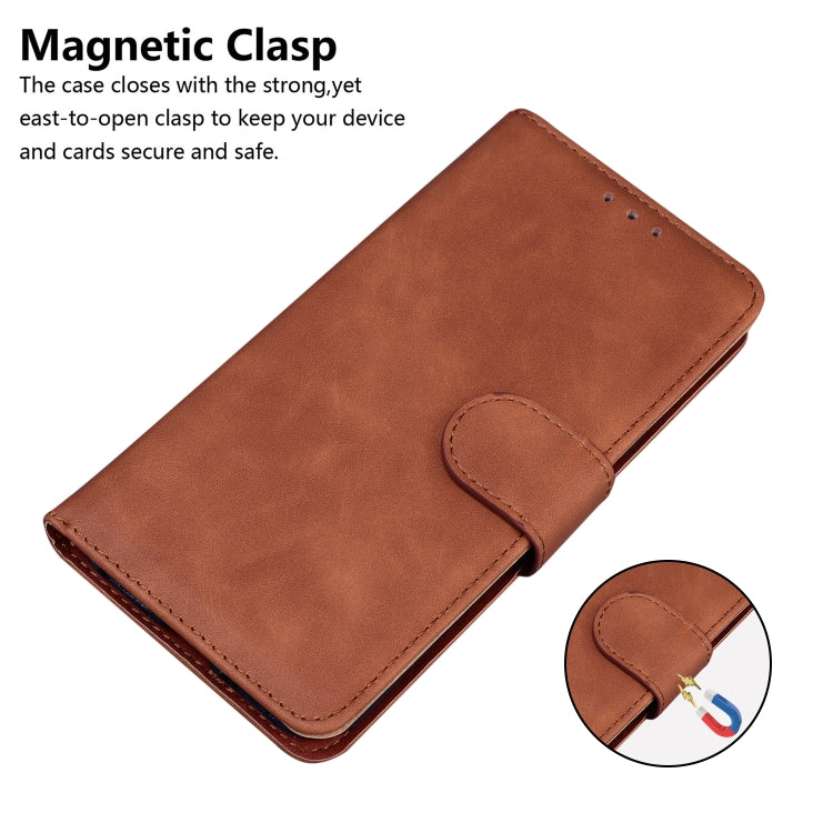 For Google Pixel 9 Pro Skin Feel Pure Color Flip Leather Phone Case(Brown) - Google Cases by PMC Jewellery | Online Shopping South Africa | PMC Jewellery | Buy Now Pay Later Mobicred