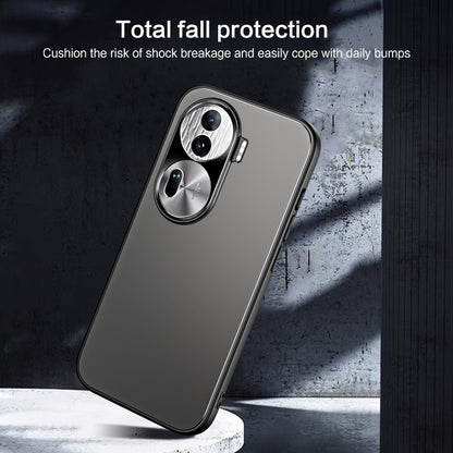 For OPPO Reno11 Pro Global R-JUST RJ-61 Electroplating Frosted TPU + PC Phone Case(Silver) - Reno11 Pro Cases by R-JUST | Online Shopping South Africa | PMC Jewellery