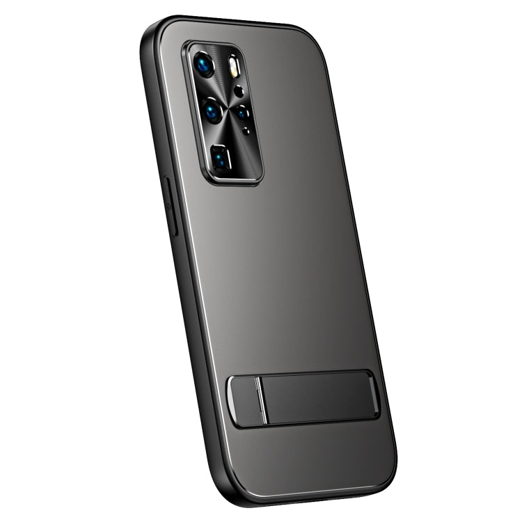 For Huawei P40 R-JUST RJ-61 Electroplating Frosted TPU + PC Phone Case with Holder(Grey) - Huawei Cases by R-JUST | Online Shopping South Africa | PMC Jewellery