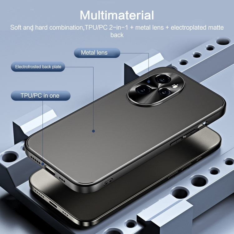 For Honor 100 R-JUST RJ-61 Electroplating Frosted TPU + PC Phone Case(Silver) - Honor Cases by R-JUST | Online Shopping South Africa | PMC TechLife