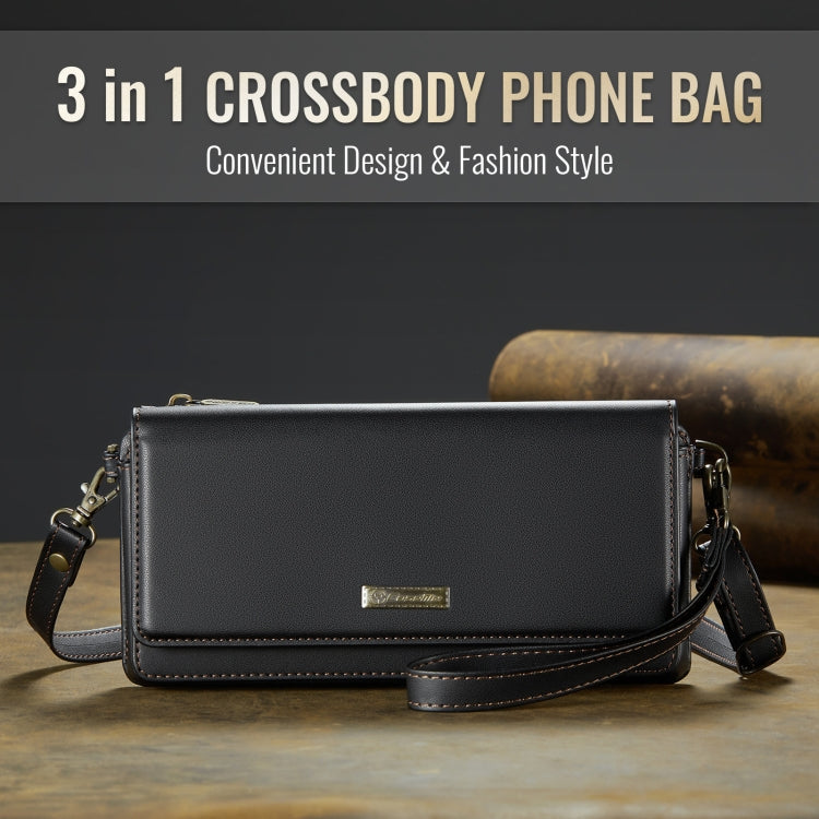 CaseMe Me30 Multi Functional Diagonal Cross Bag Phone Case(Black) -  by CaseMe | Online Shopping South Africa | PMC Jewellery | Buy Now Pay Later Mobicred