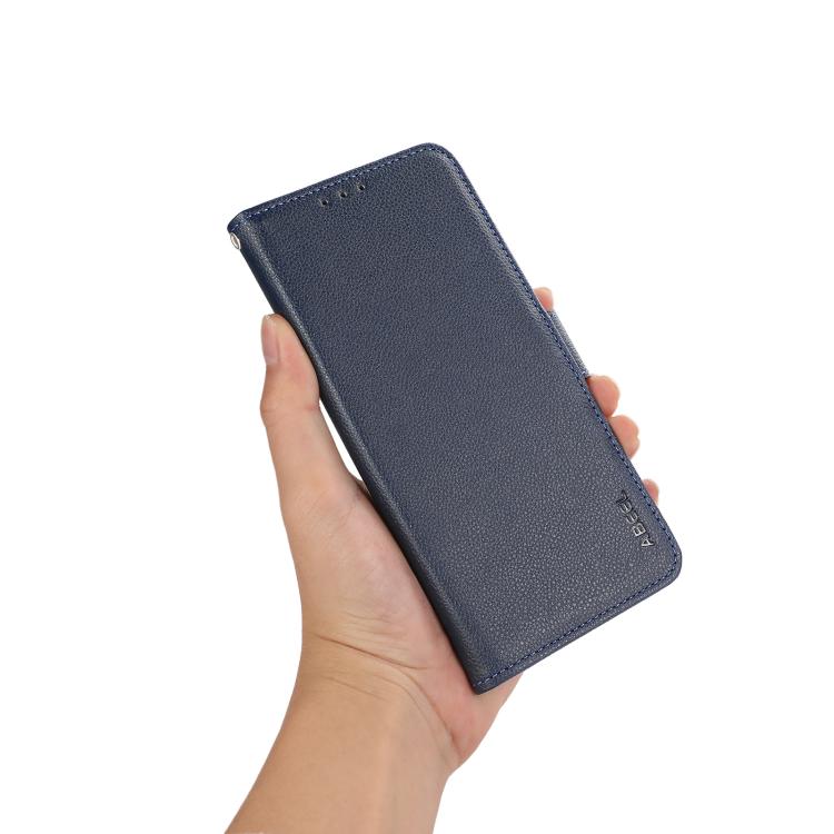 For iPhone 17 Air ABEEL Side-Magnetic Litchi Pattern Leather RFID Phone Case(Blue) - free shipping - PMc TechLife - Order now!